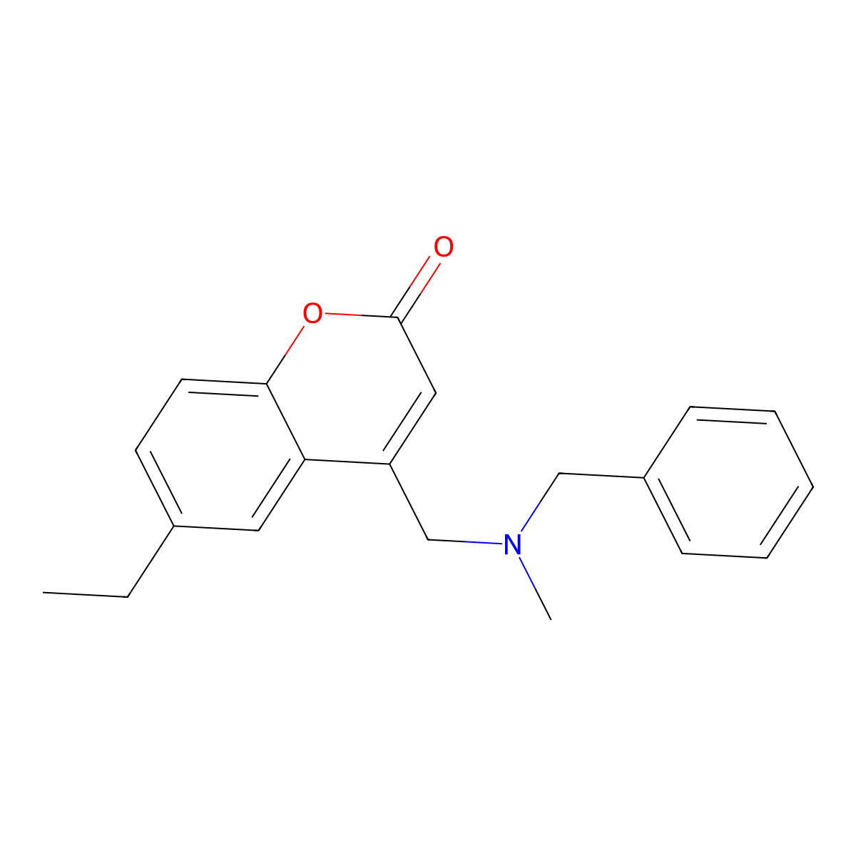 4-((benzyl(methyl)amino)methyl)-6-ethyl-2H-chromen-2-one molecular structure, CAS 847184-63-8