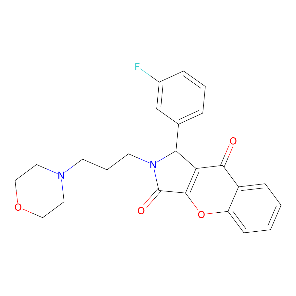 1-(3-Fluorophenyl)-2-(3-morpholinopropyl)-1,2-dihydrochromeno[2,3-c]pyrrole-3,9-dione molecular structure, CAS 847185-56-2