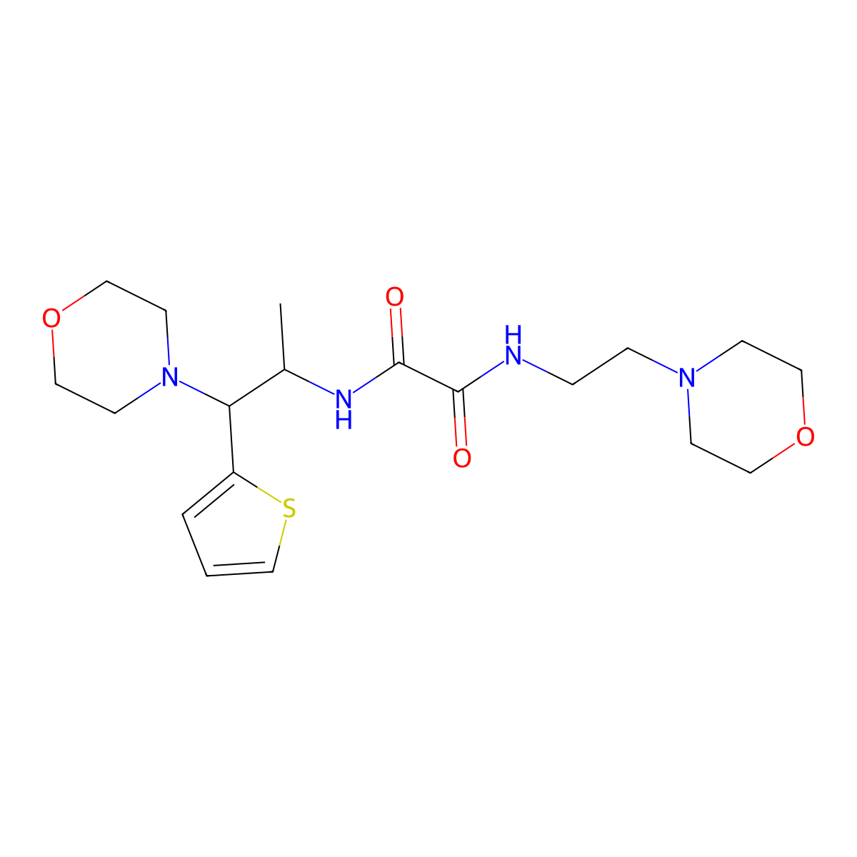 N1-(1-morpholino-1-(thiophen-2-yl)propan-2-yl)-N2-(2-morpholinoethyl)oxalamide molecular structure, CAS 847192-46-5