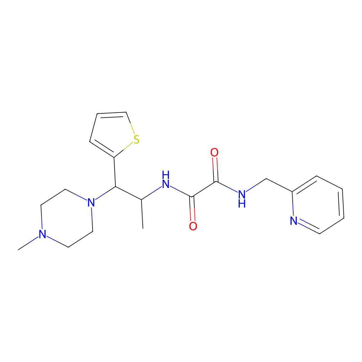 N1-(1-(4-methylpiperazin-1-yl)-1-(thiophen-2-yl)propan-2-yl)-N2-(pyridin-2-ylmethyl)oxalamide molecular structure, CAS 847192-88-5