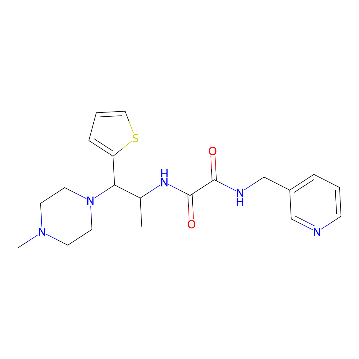 N1-(1-(4-methylpiperazin-1-yl)-1-(thiophen-2-yl)propan-2-yl)-N2-(pyridin-3-ylmethyl)oxalamide molecular structure, CAS 847192-89-6