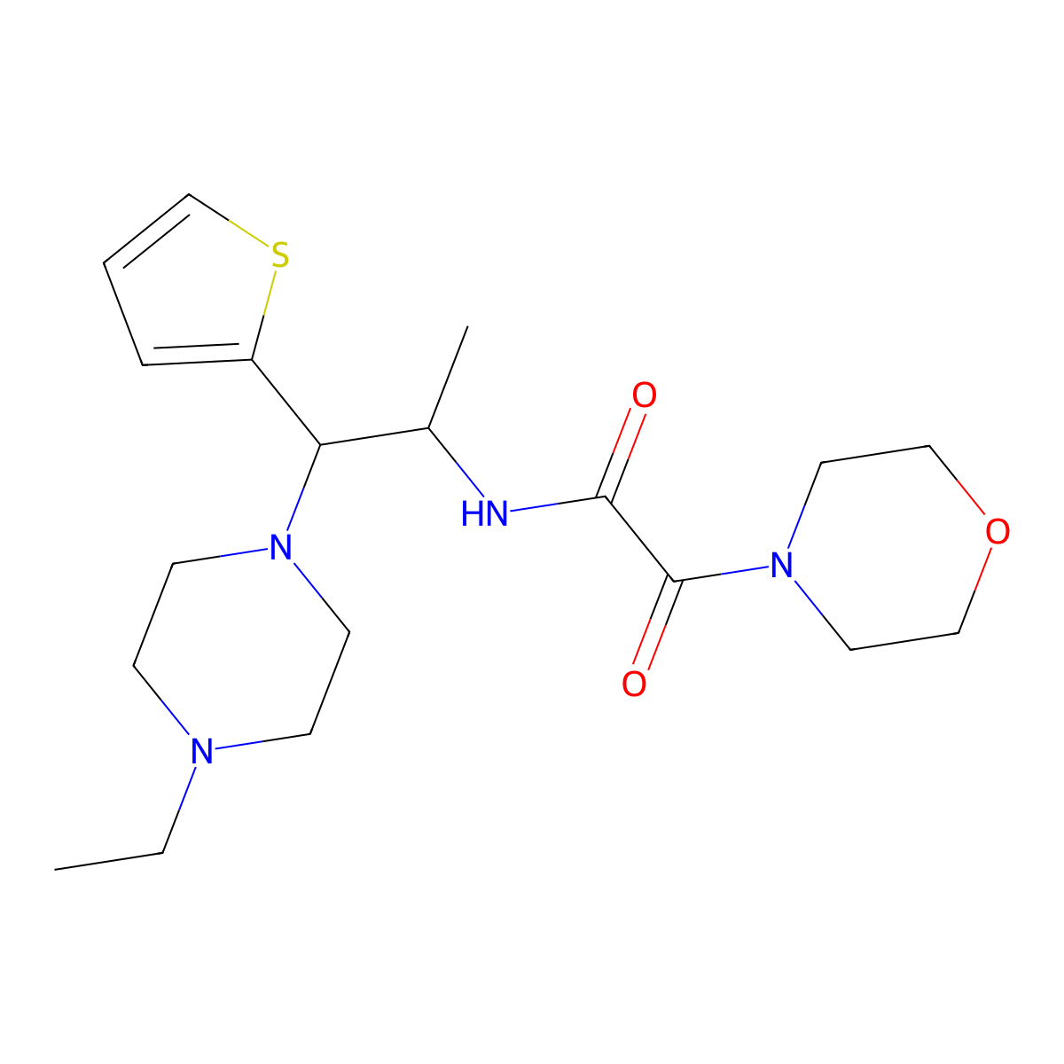 N-(1-(4-ethylpiperazin-1-yl)-1-(thiophen-2-yl)propan-2-yl)-2-morpholino-2-oxoacetamide molecular structure, CAS 847193-18-4