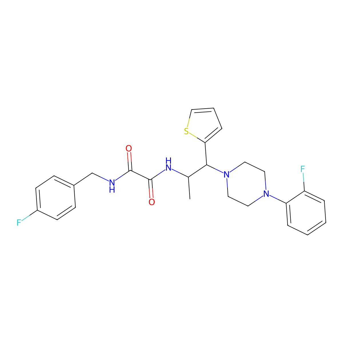 N1-(4-fluorobenzyl)-N2-(1-(4-(2-fluorophenyl)piperazin-1-yl)-1-(thiophen-2-yl)propan-2-yl)oxalamide molecular structure, CAS 847194-79-0