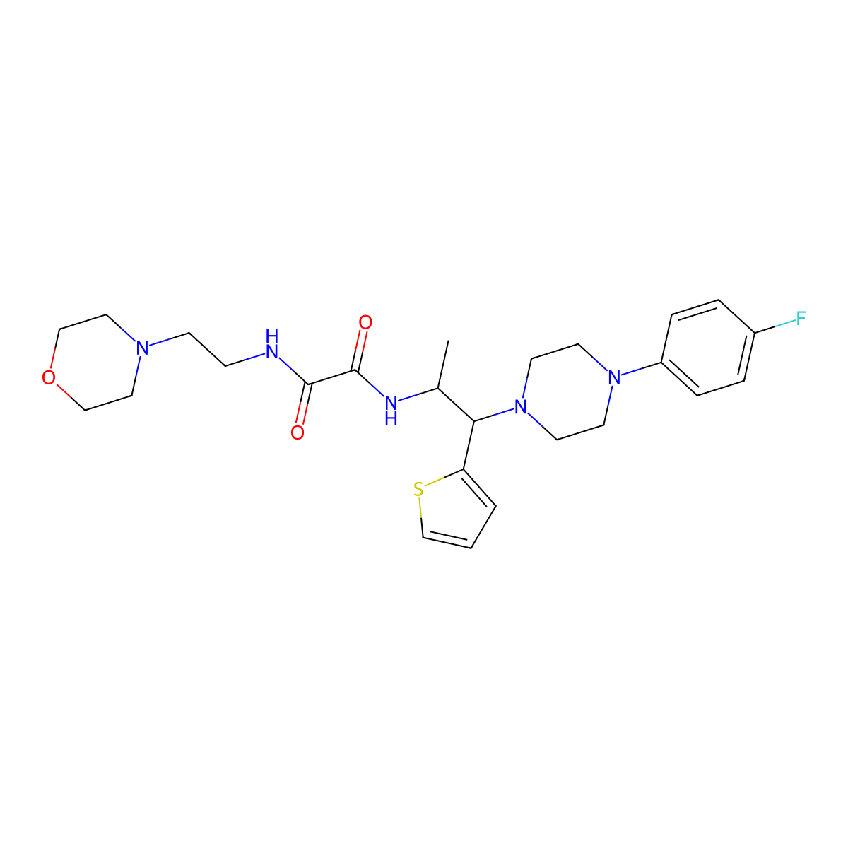 N1-(1-(4-(4-fluorophenyl)piperazin-1-yl)-1-(thiophen-2-yl)propan-2-yl)-N2-(2-morpholinoethyl)oxalamide molecular structure, CAS 847195-38-4