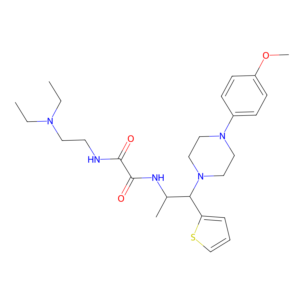 N-[2-(diethylamino)ethyl]-N'-{2-[4-(4-methoxyphenyl)piperazin-1-yl]-1-methyl-2-thien-2-ylethyl}ethanediamide molecular structure, CAS 847195-73-7