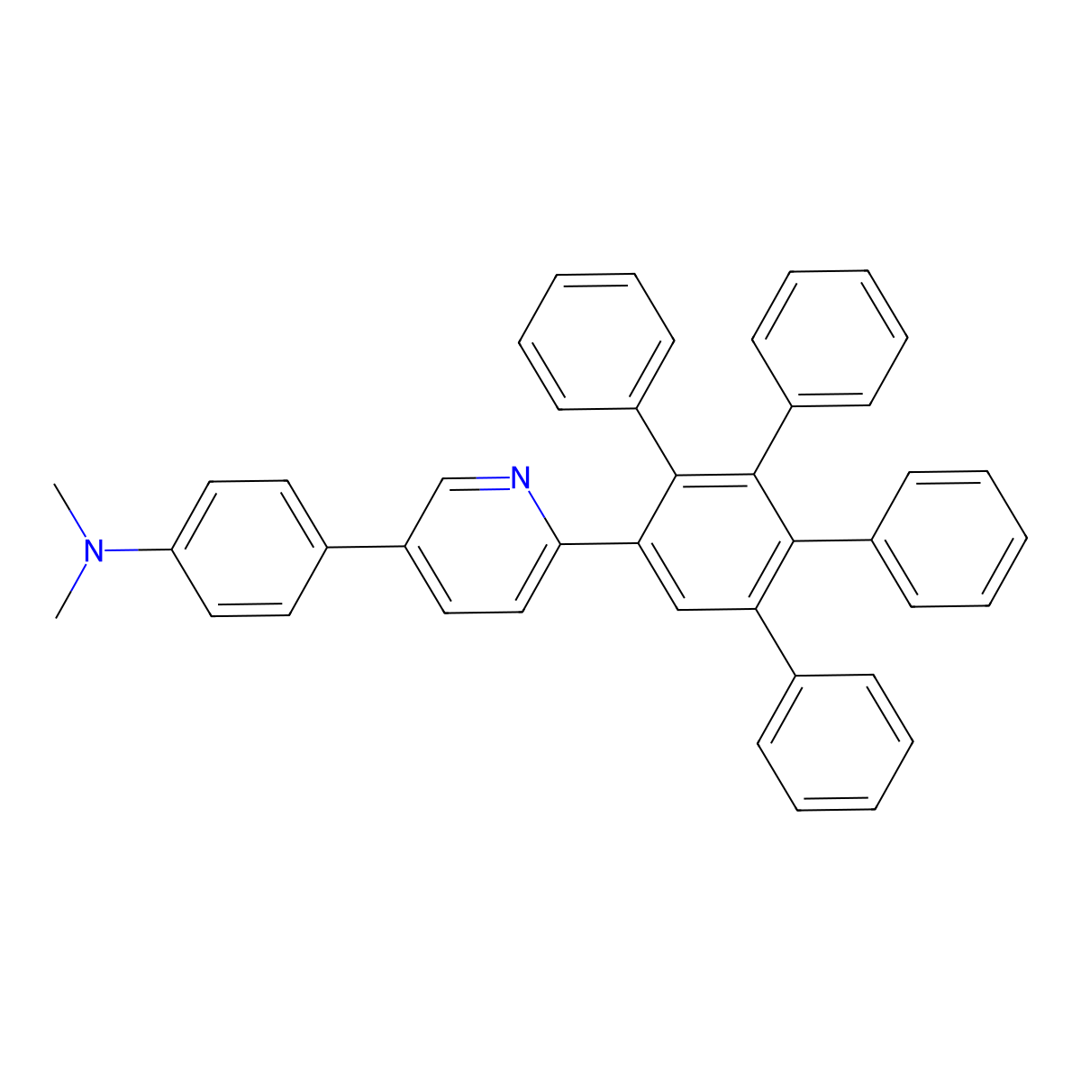N,N-dimethyl-4-(6-{4,5,6-triphenyl-[1,1'-biphenyl]-3-yl}pyridin-3-yl)aniline molecular structure, CAS 847196-57-0