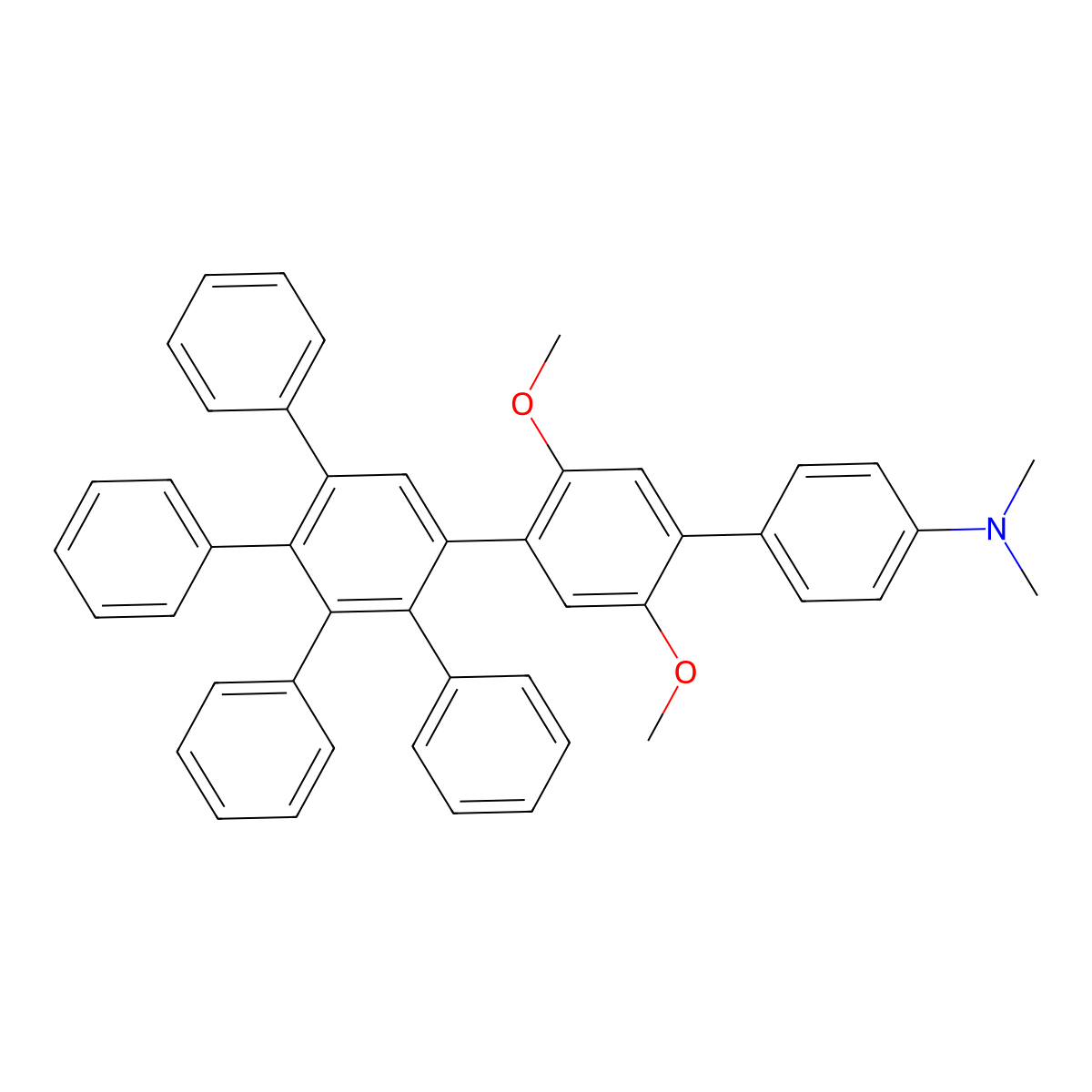 2',5'-dimethoxy-N,N-dimethyl-4'-{4,5,6-triphenyl-[1,1'-biphenyl]-3-yl}-[1,1'-biphenyl]-4-amine molecular structure, CAS 847196-60-5
