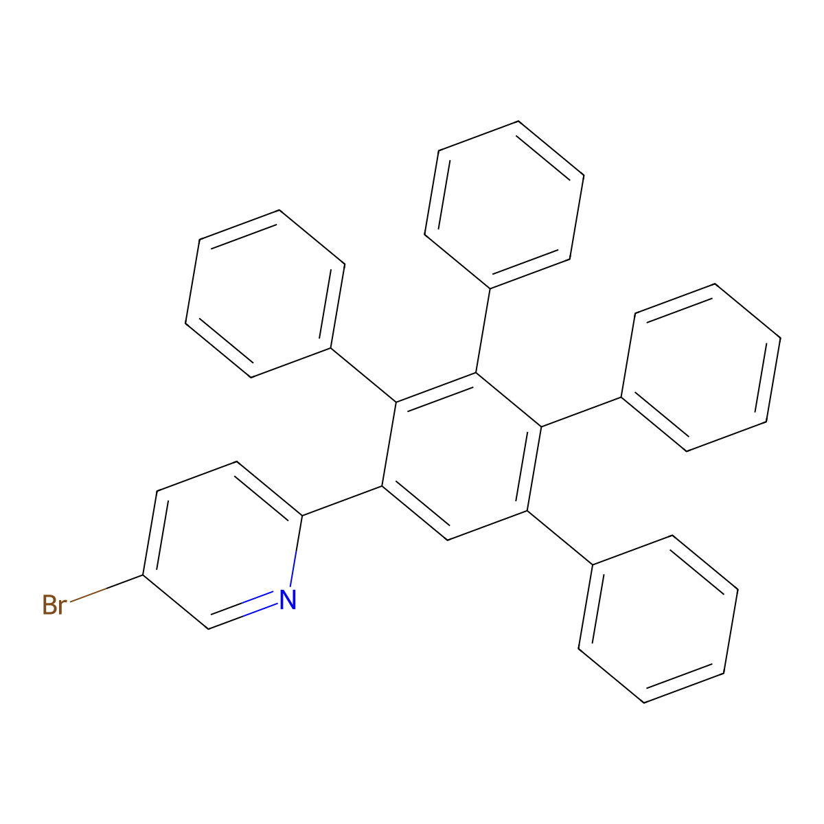 5-Bromo-2-{4,5,6-triphenyl-[1,1'-biphenyl]-2-yl}pyridine molecular structure, CAS 847196-62-7
