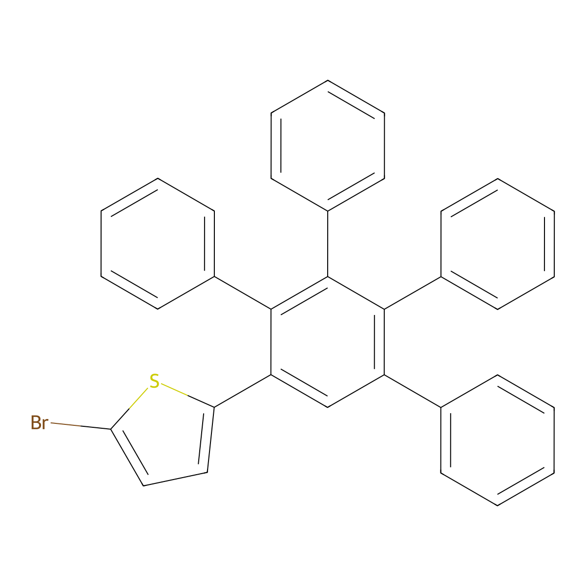 2-Bromo-5-{4,5,6-triphenyl-[1,1'-biphenyl]-2-yl}thiophene molecular structure, CAS 847196-63-8