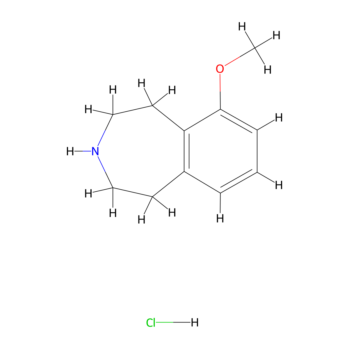 6-methoxy-2,3,4,5-tetrahydro-1H-3-benzazepine hydrochloride molecular structure, CAS 847199-06-8
