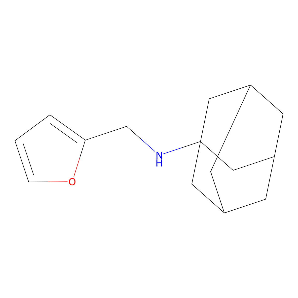 N-(furan-2-ylmethyl)adamantan-1-amine molecular structure, CAS 847222-32-6