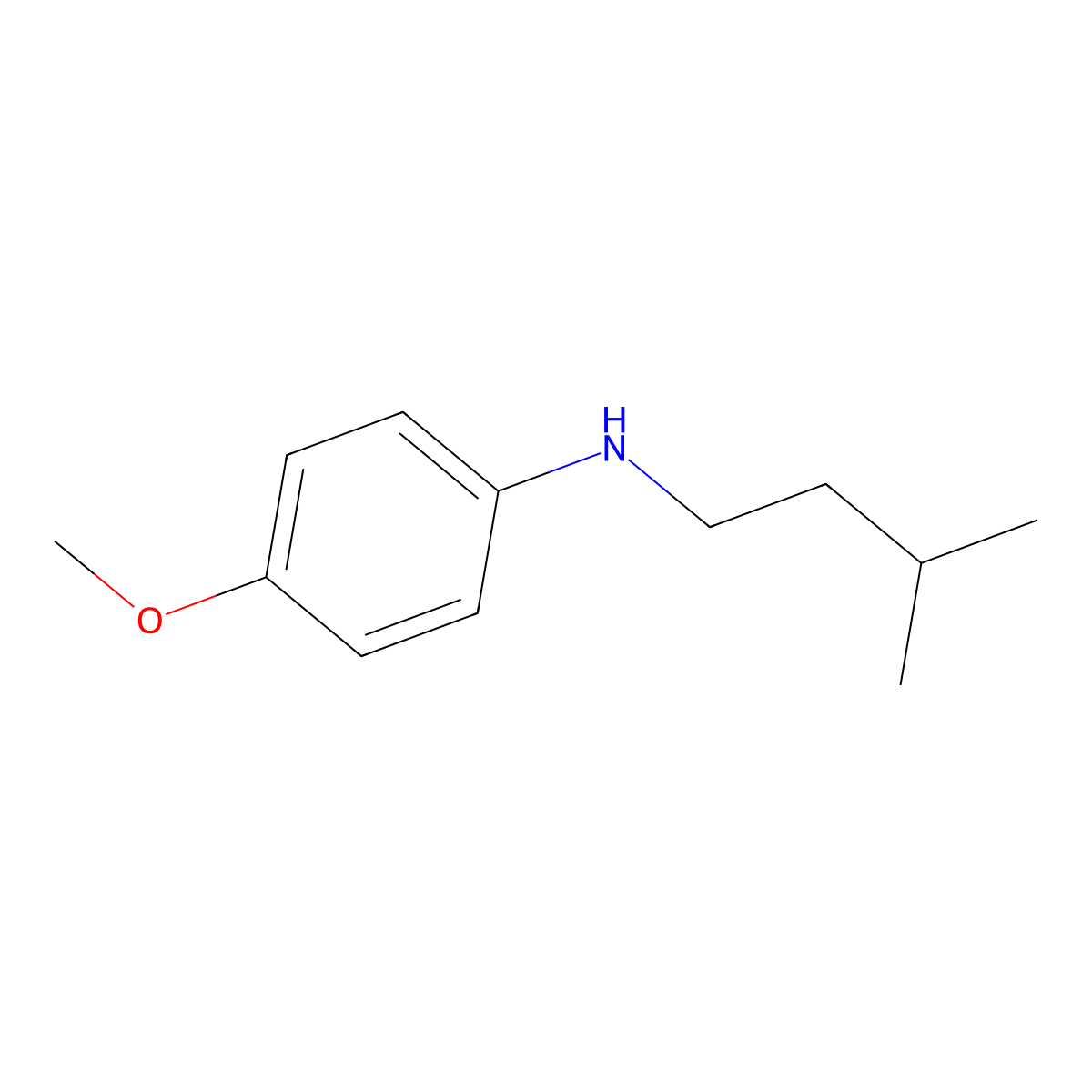 4-methoxy-N-(3-methylbutyl)aniline molecular structure, CAS 847224-60-6