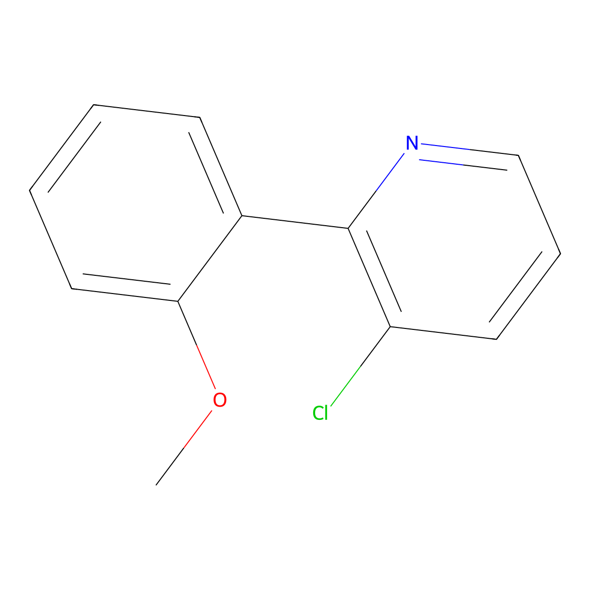 3-Chloro-2-(2-methoxyphenyl)pyridine molecular structure, CAS 847225-96-1