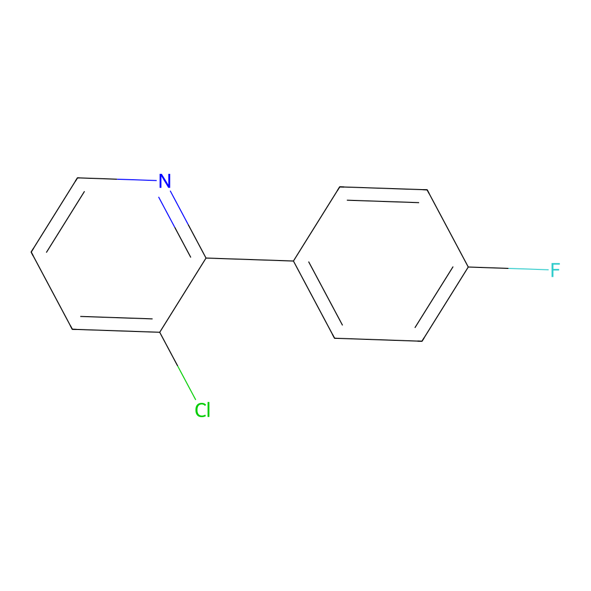 3-Chloro-2-(4-fluorophenyl)pyridine molecular structure, CAS 847226-00-0