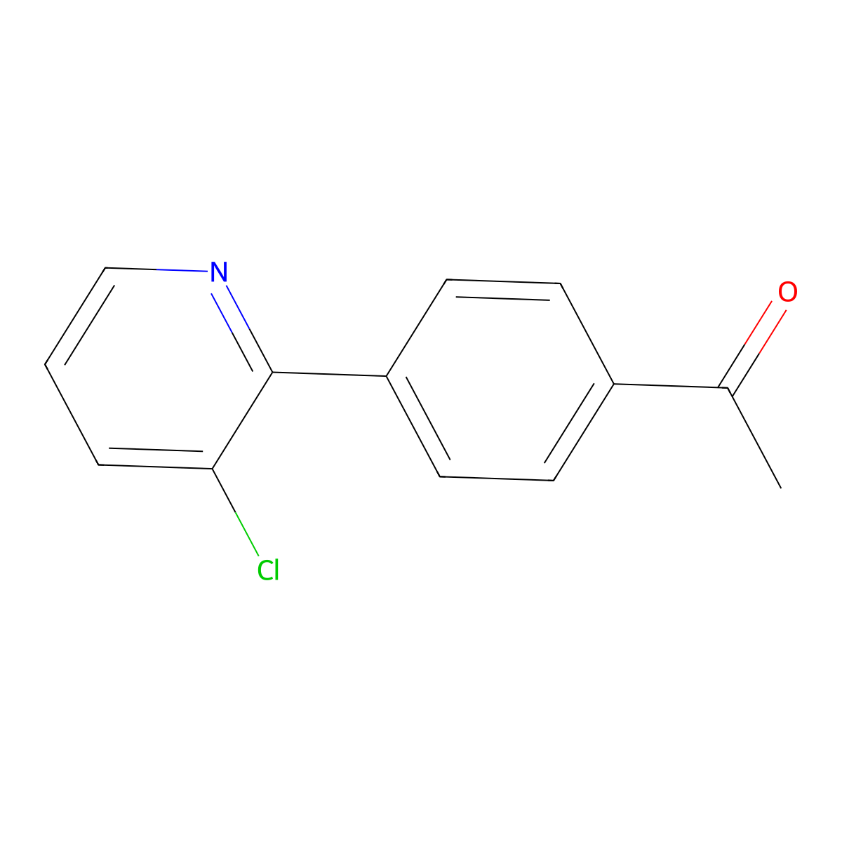 1-[4-(3-Chloro-2-pyridinyl)phenyl]ethanone molecular structure, CAS 847226-02-2