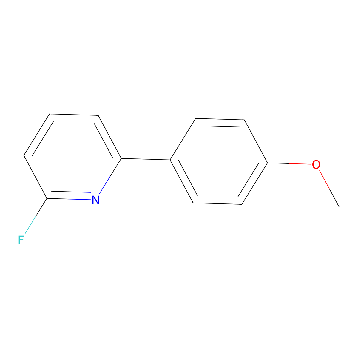 2-Fluoro-6-(4-methoxyphenyl)pyridine molecular structure, CAS 847226-09-9