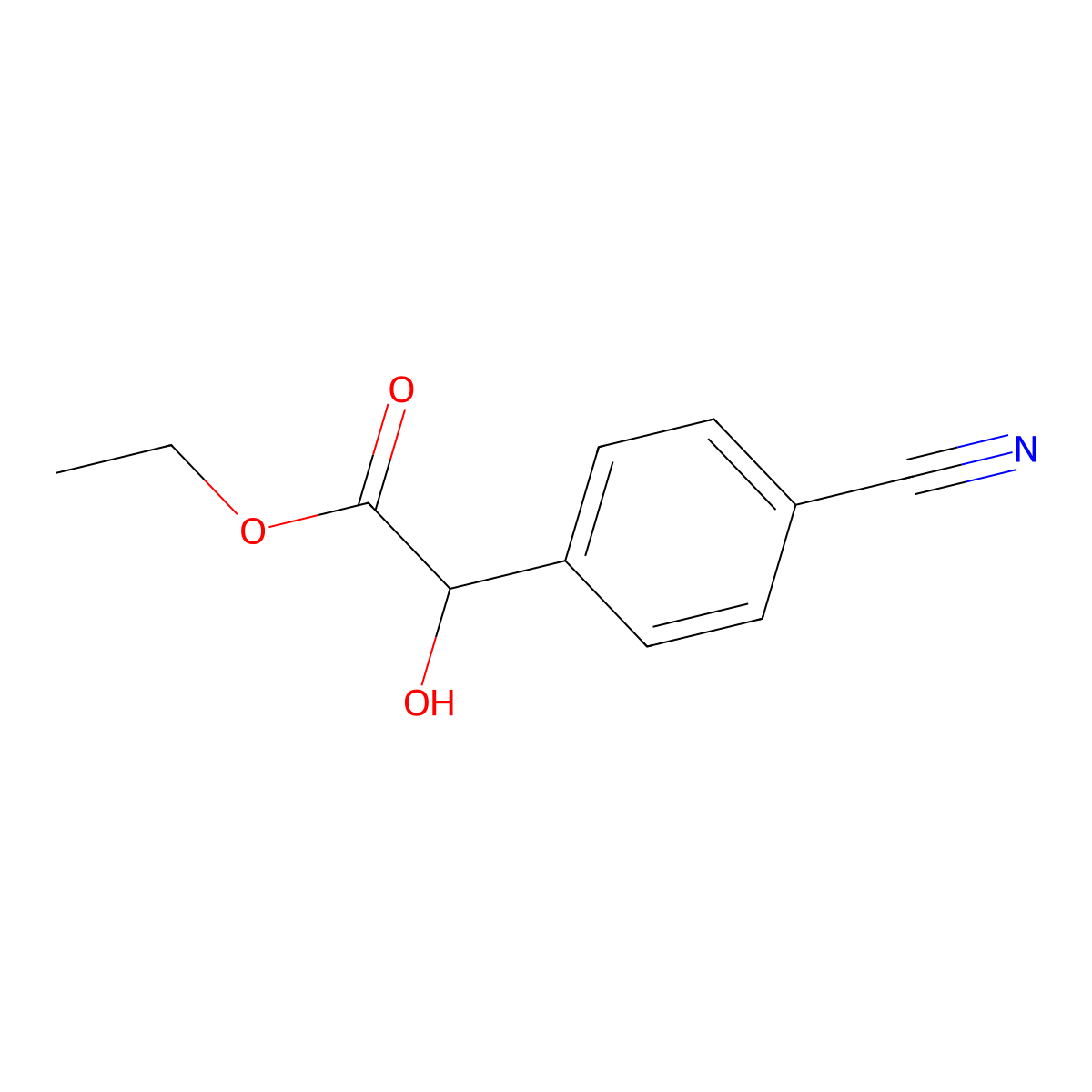 Ethyl 2-(4-cyanophenyl)-2-hydroxyacetate molecular structure, CAS 847227-46-7