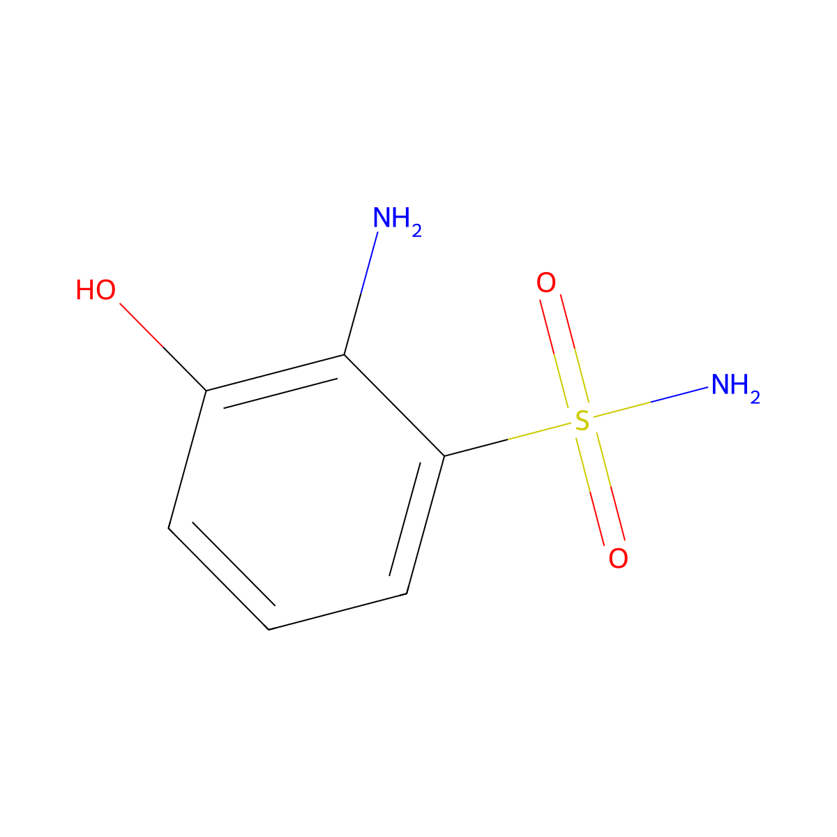 2-Amino-3-hydroxybenzene-1-sulfonamide molecular structure, CAS 847229-81-6