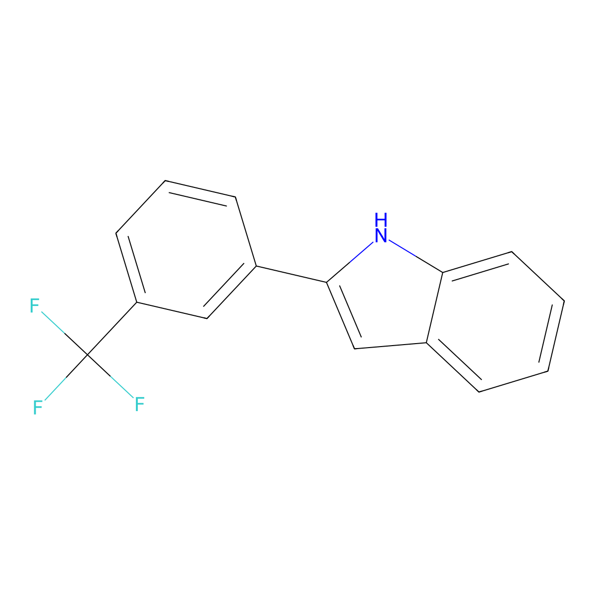2-[3-(Trifluoromethyl)phenyl]-1H-indole molecular structure, CAS 847237-13-2