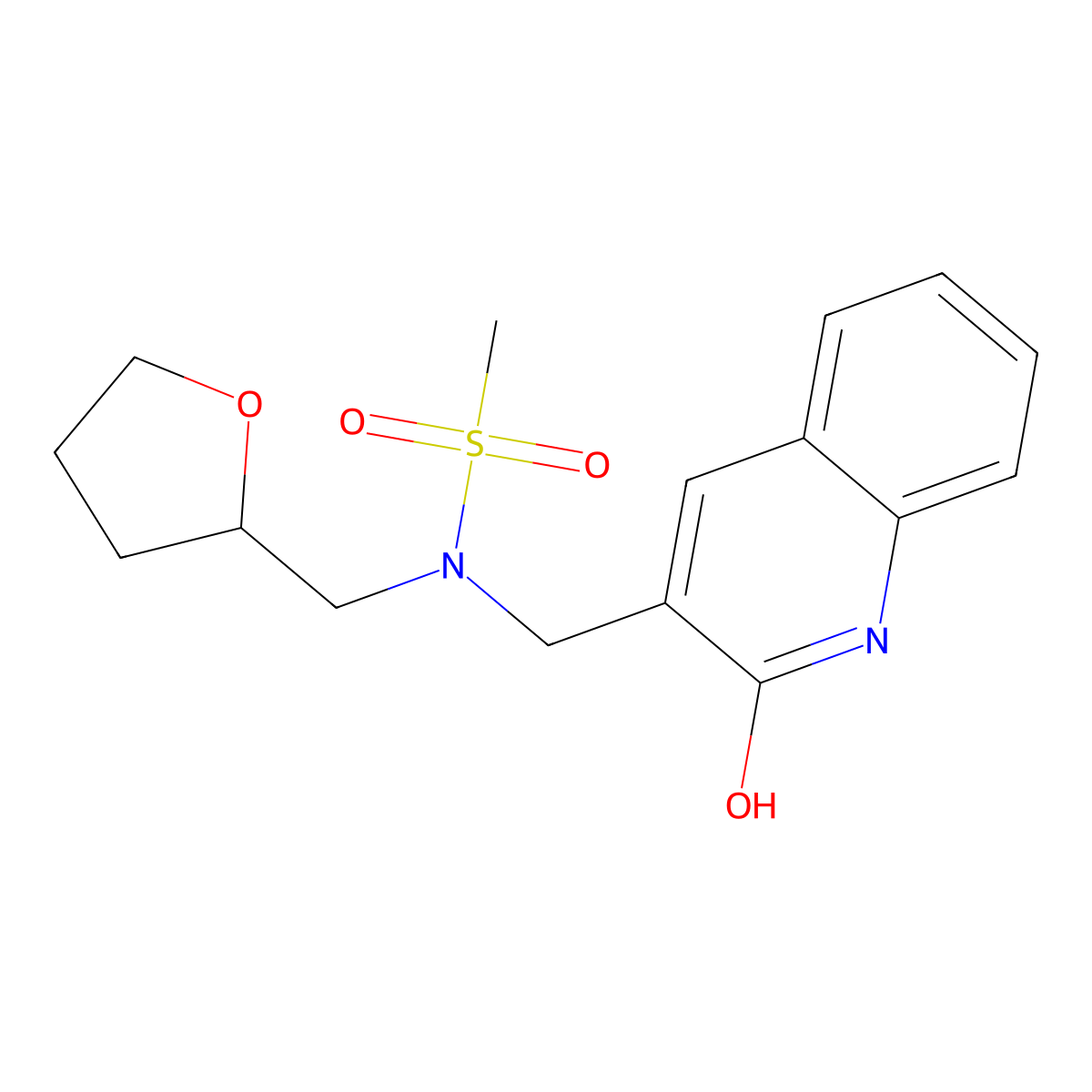 N-(oxolan-2-ylmethyl)-N-[(2-oxo-1H-quinolin-3-yl)methyl]methanesulfonamide molecular structure, CAS 847239-20-7