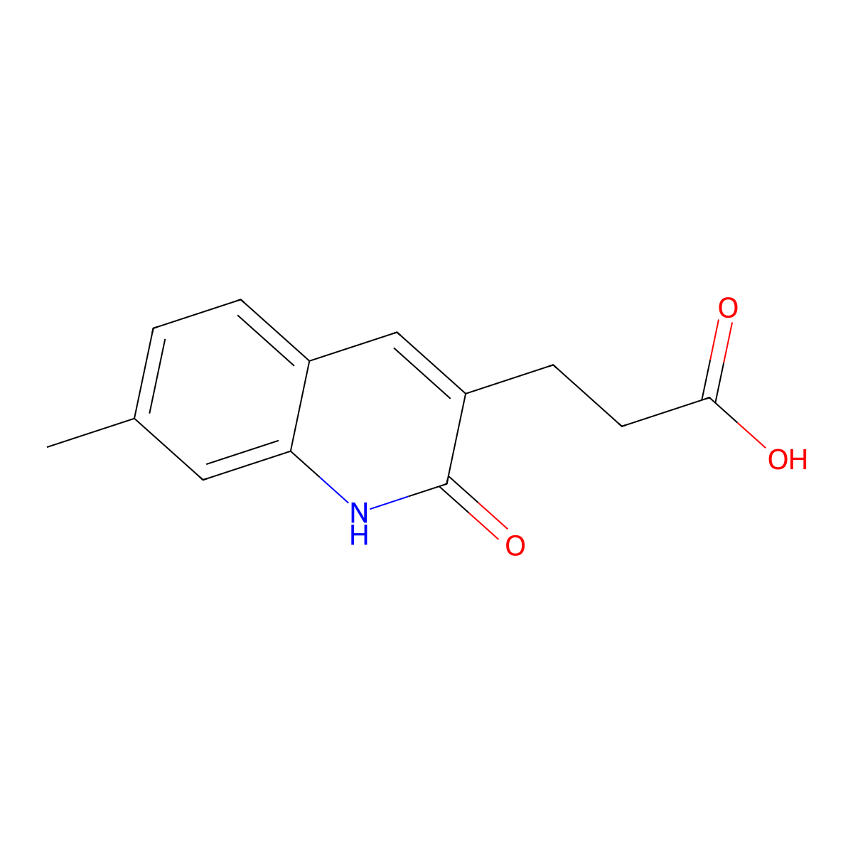 3-(7-Methyl-2-oxo-1,2-dihydroquinolin-3-yl)propanoic acid molecular structure, CAS 847239-25-2