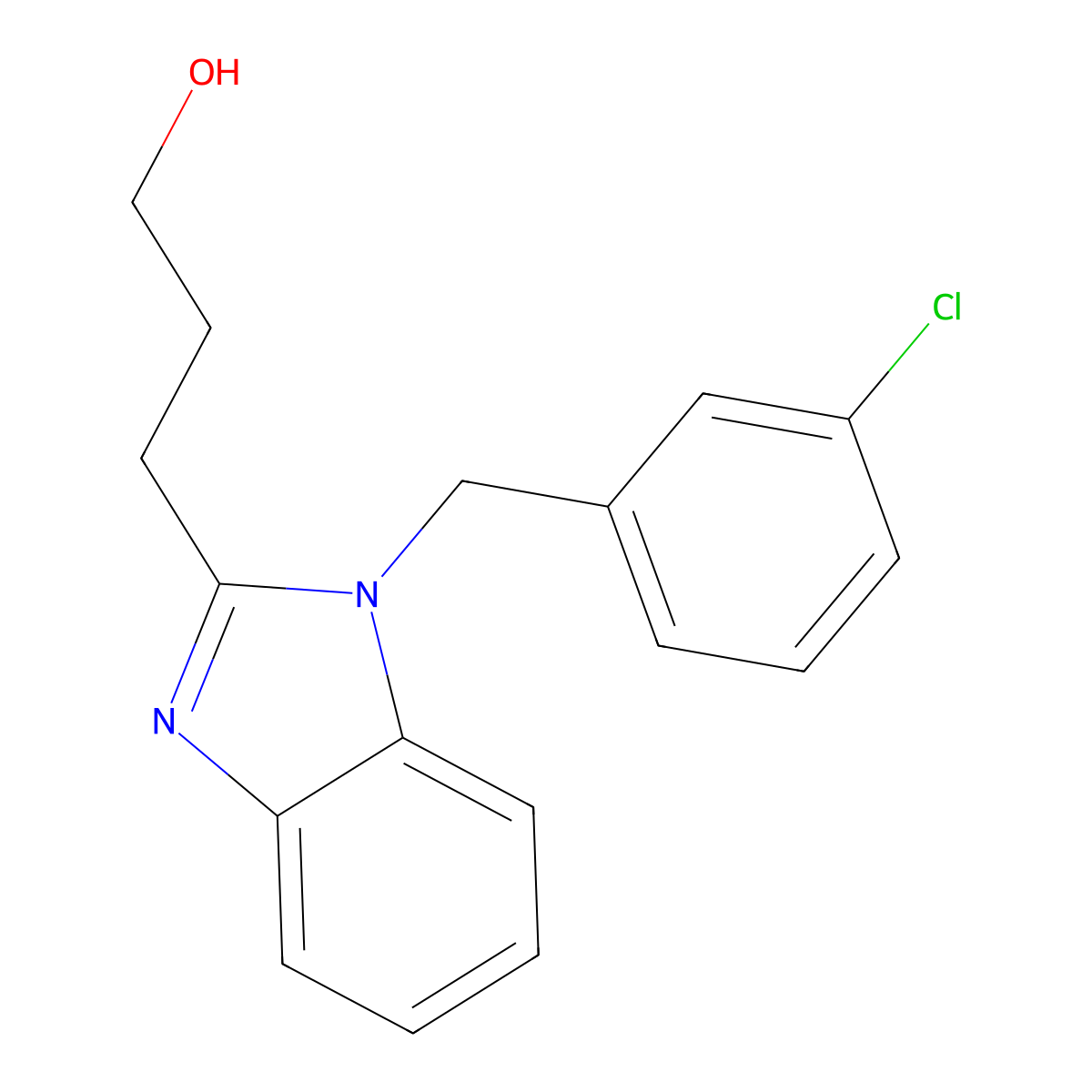 3-{1-[(3-chlorophenyl)methyl]-1H-1,3-benzodiazol-2-yl}propan-1-ol molecular structure, CAS 847239-26-3