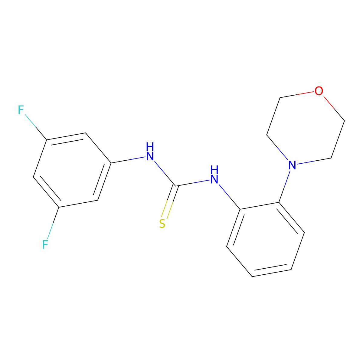 1-(3,5-Difluorophenyl)-3-(2-morpholin-4-ylphenyl)thiourea molecular structure, CAS 847239-28-5