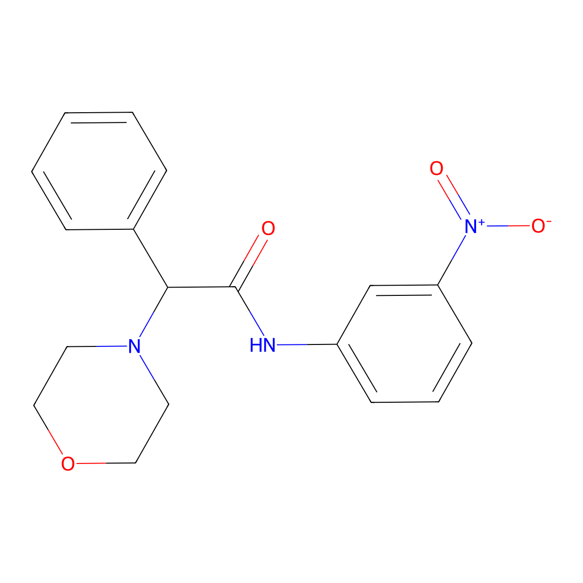 2-morpholin-4-yl-N-(3-nitrophenyl)-2-phenylacetamide molecular structure, CAS 847239-34-3