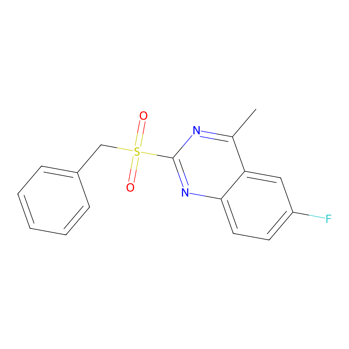2-Benzylsulfonyl-6-fluoro-4-methylquinazoline molecular structure, CAS 847239-63-8