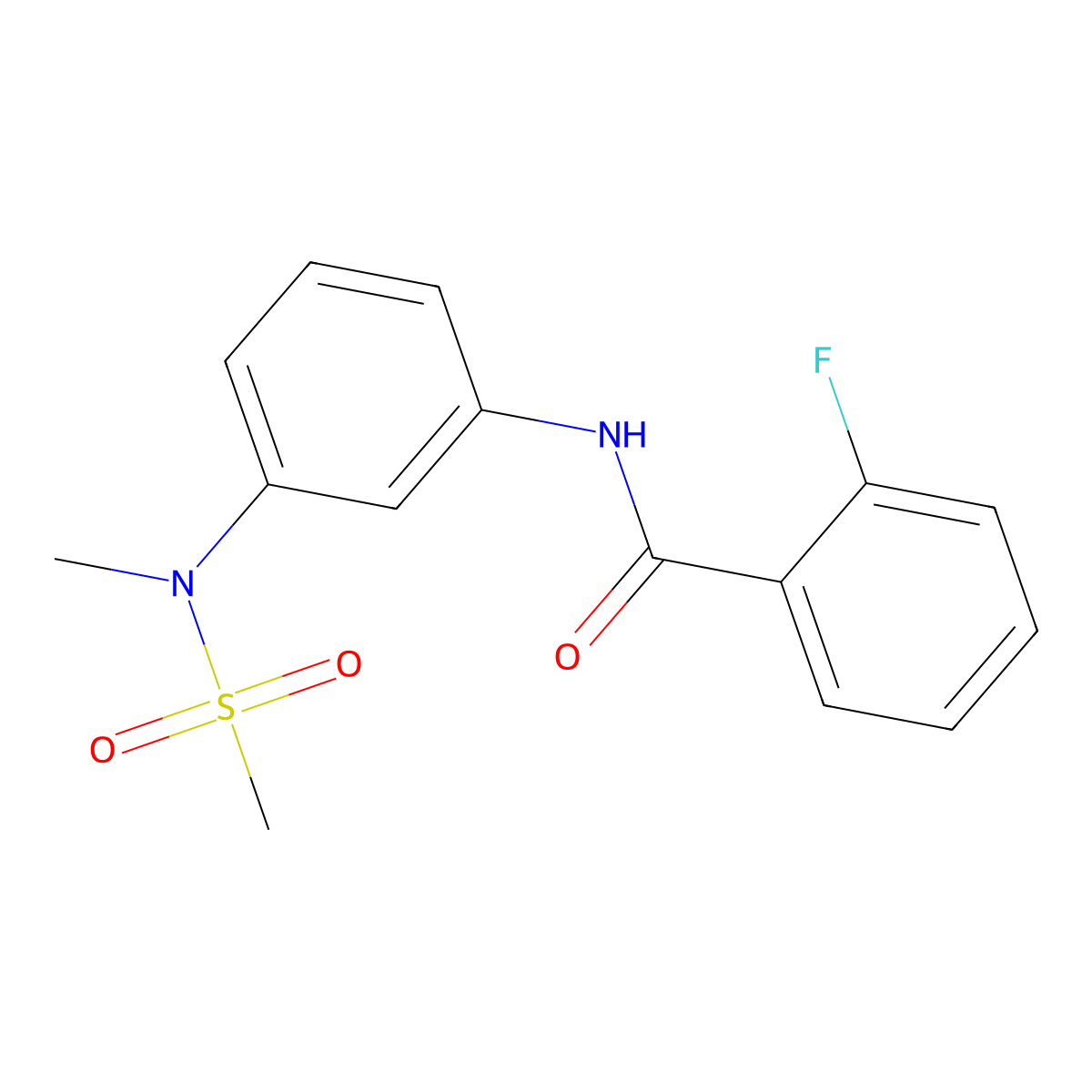 2-fluoro-N-[3-[methyl(methylsulfonyl)amino]phenyl]benzamide molecular structure, CAS 847239-65-0