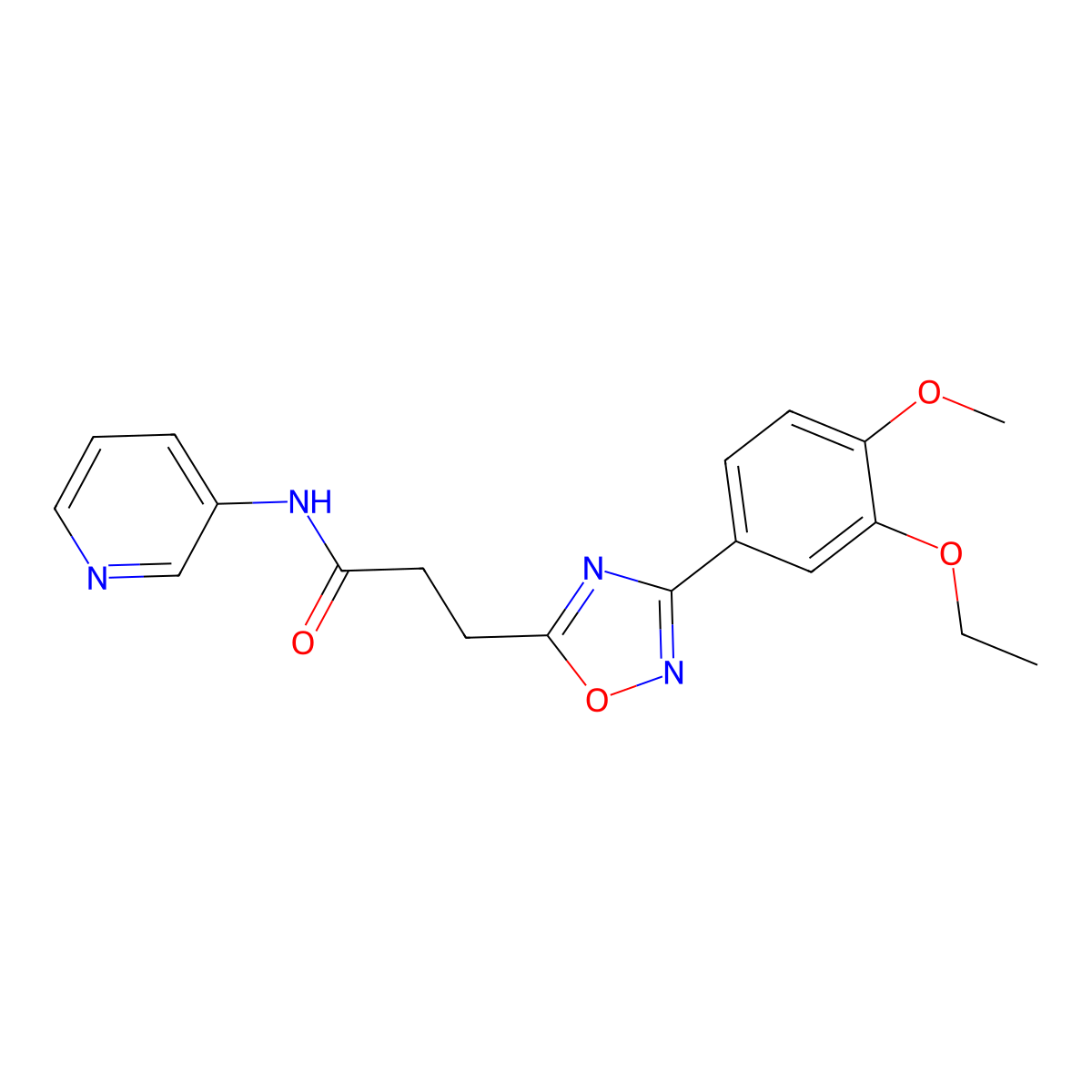 3-[3-(3-ethoxy-4-methoxyphenyl)-1,2,4-oxadiazol-5-yl]-N-pyridin-3-ylpropanamide molecular structure, CAS 847239-74-1