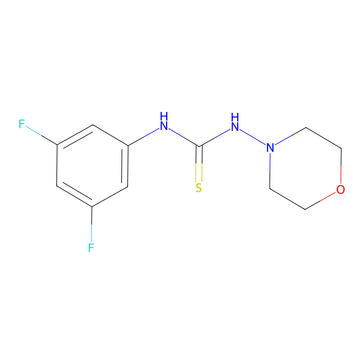 1-(3,5-Difluorophenyl)-3-morpholin-4-ylthiourea molecular structure, CAS 847239-78-5