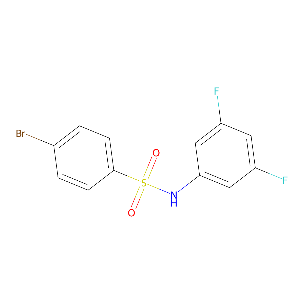4-bromo-N-(3,5-difluorophenyl)benzenesulfonamide molecular structure, CAS 847239-89-8