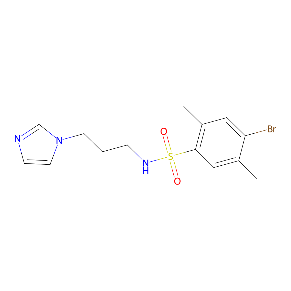 4-bromo-N-[3-(1H-imidazol-1-yl)propyl]-2,5-dimethylbenzenesulfonamide molecular structure, CAS 847240-00-0