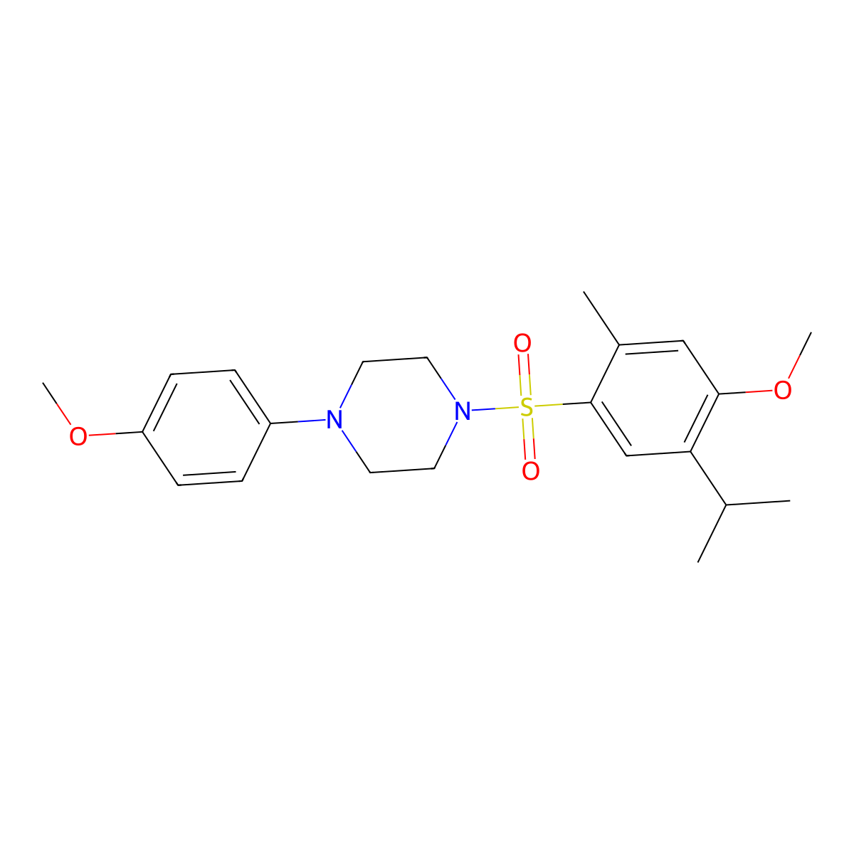 1-[(5-Isopropyl-4-methoxy-2-methylphenyl)sulfonyl]-4-(4-methoxyphenyl)piperazine molecular structure, CAS 847240-16-8