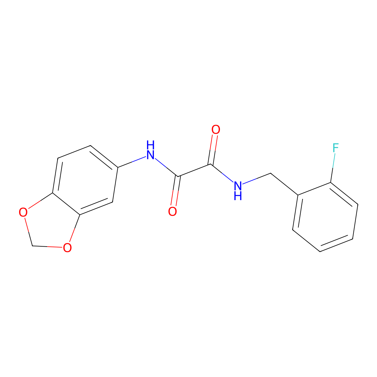 N'-(1,3-benzodioxol-5-yl)-N-[(2-fluorophenyl)methyl]oxamide molecular structure, CAS 847240-24-8
