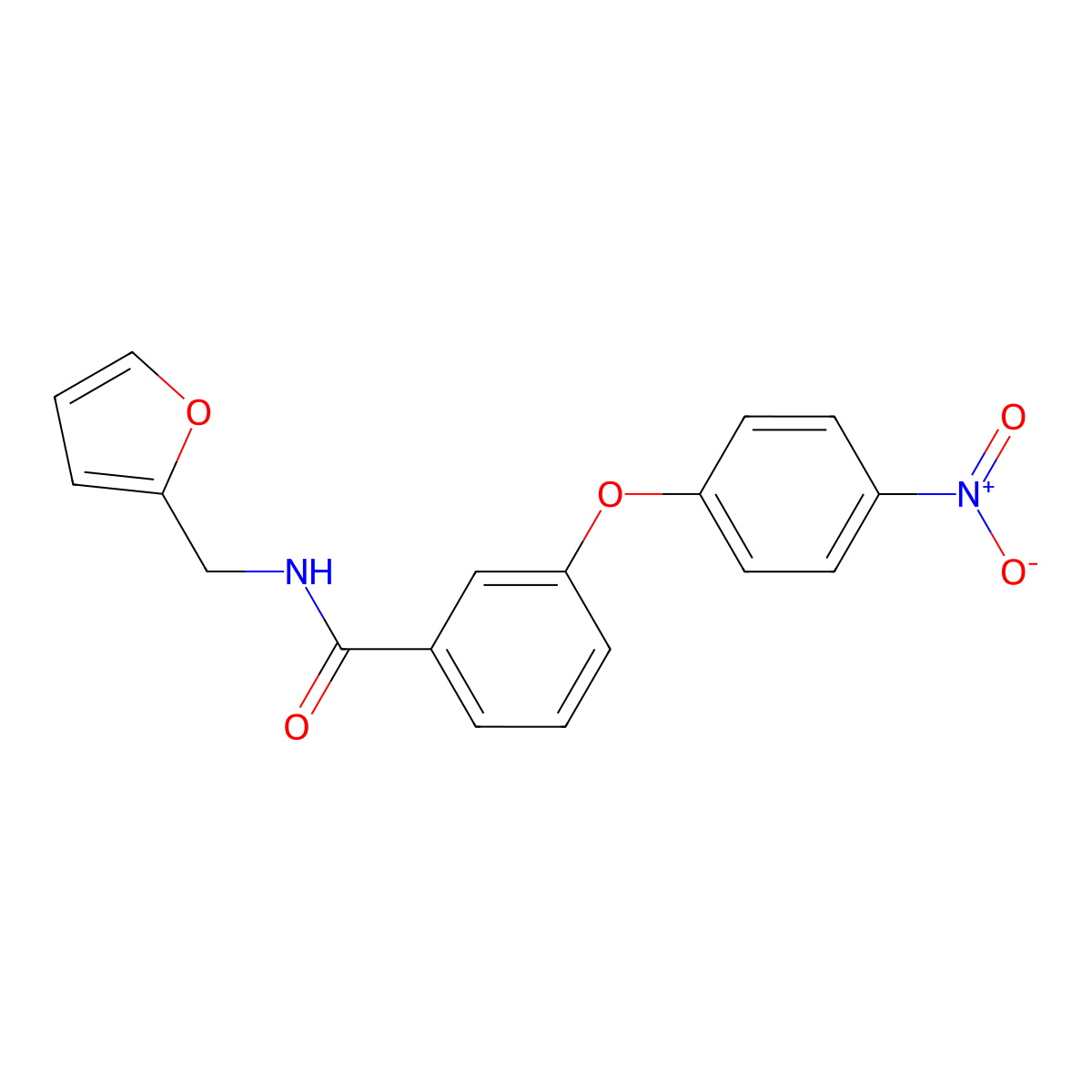 N-(furan-2-ylmethyl)-3-(4-nitrophenoxy)benzamide molecular structure, CAS 847240-26-0