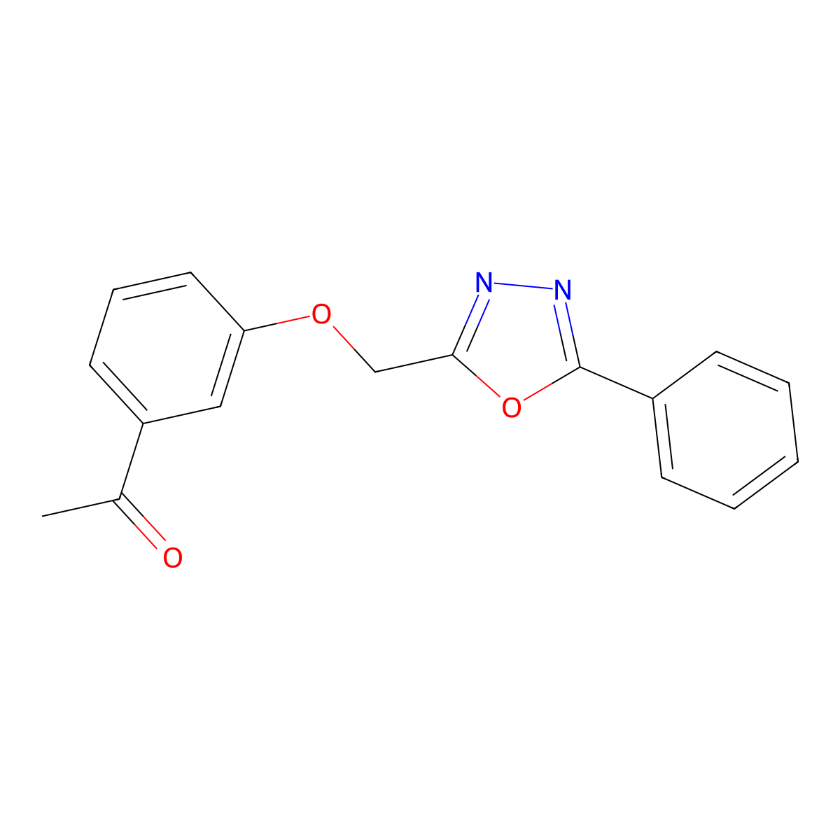 1-[3-[(5-Phenyl-1,3,4-oxadiazol-2-yl)methoxy]phenyl]ethanone molecular structure, CAS 847240-28-2