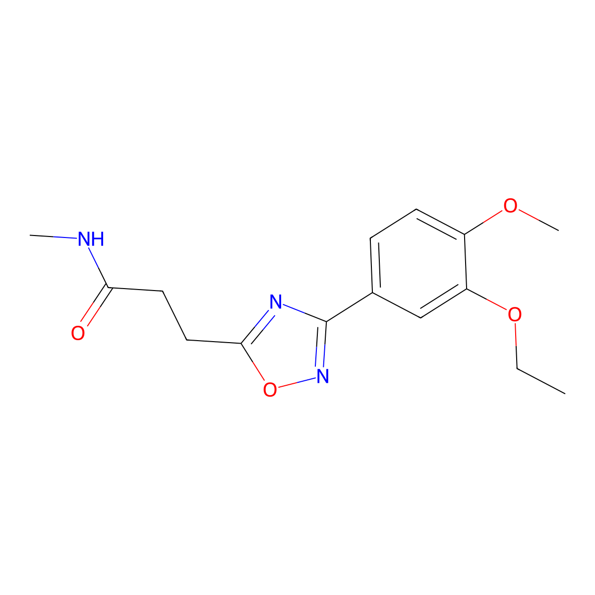 3-[3-(3-ethoxy-4-methoxyphenyl)-1,2,4-oxadiazol-5-yl]-N-methylpropanamide molecular structure, CAS 847240-33-9