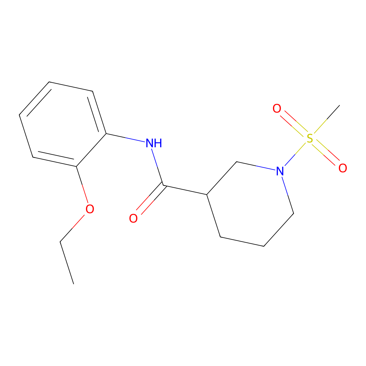 N-(2-ethoxyphenyl)-1-(methylsulfonyl)piperidine-3-carboxamide molecular structure, CAS 847240-90-8