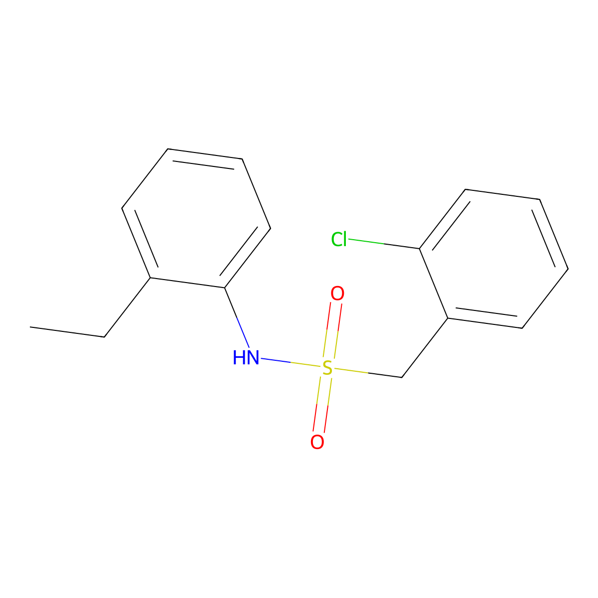 1-(2-chlorophenyl)-N-(2-ethylphenyl)methanesulfonamide molecular structure, CAS 847241-02-5