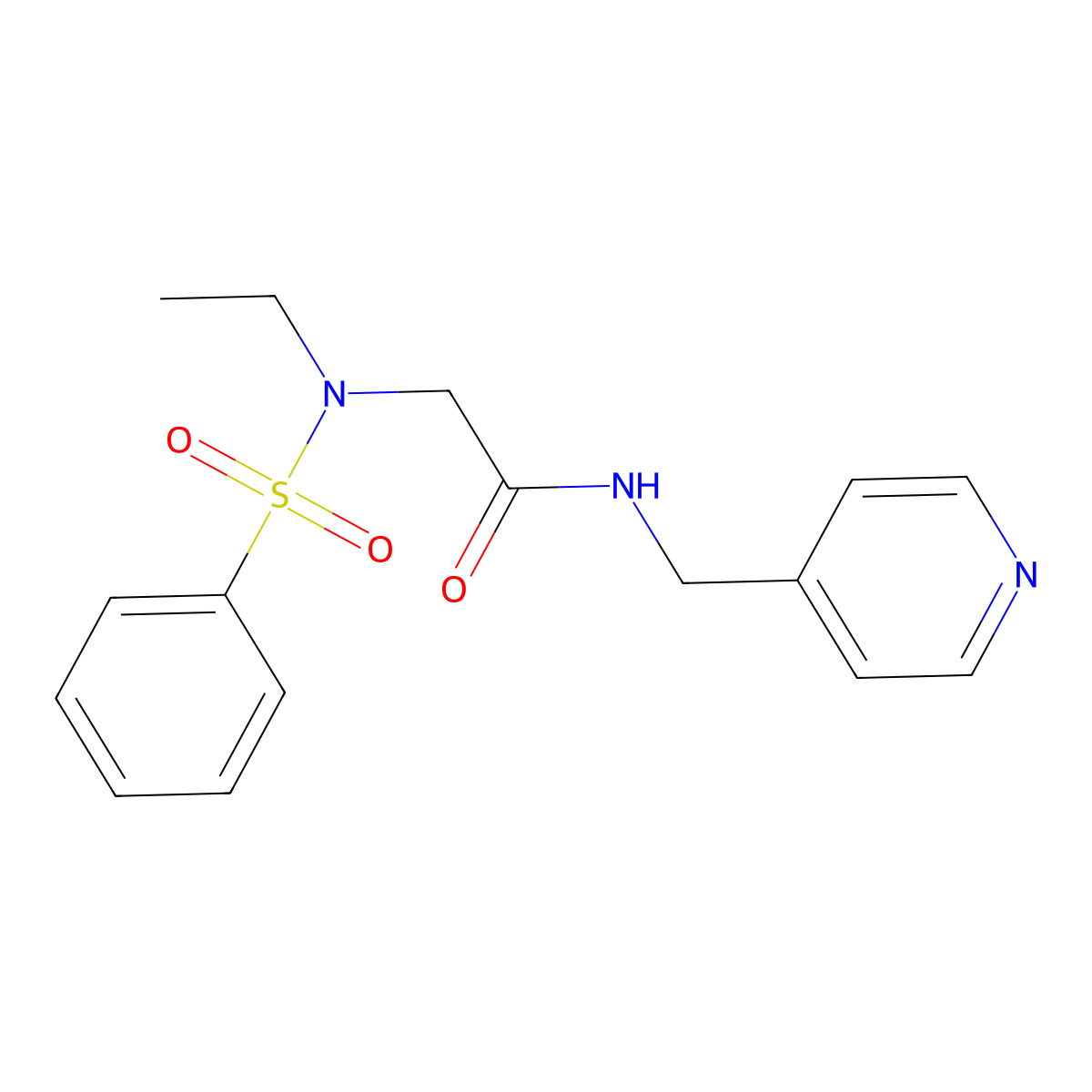 2-[benzenesulfonyl(ethyl)amino]-N-(pyridin-4-ylmethyl)acetamide molecular structure, CAS 847241-13-8