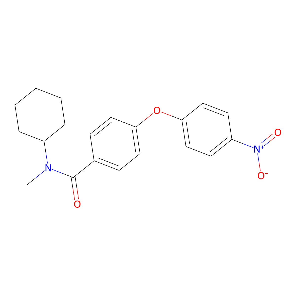 N-cyclohexyl-N-methyl-4-(4-nitrophenoxy)benzamide molecular structure, CAS 847241-17-2