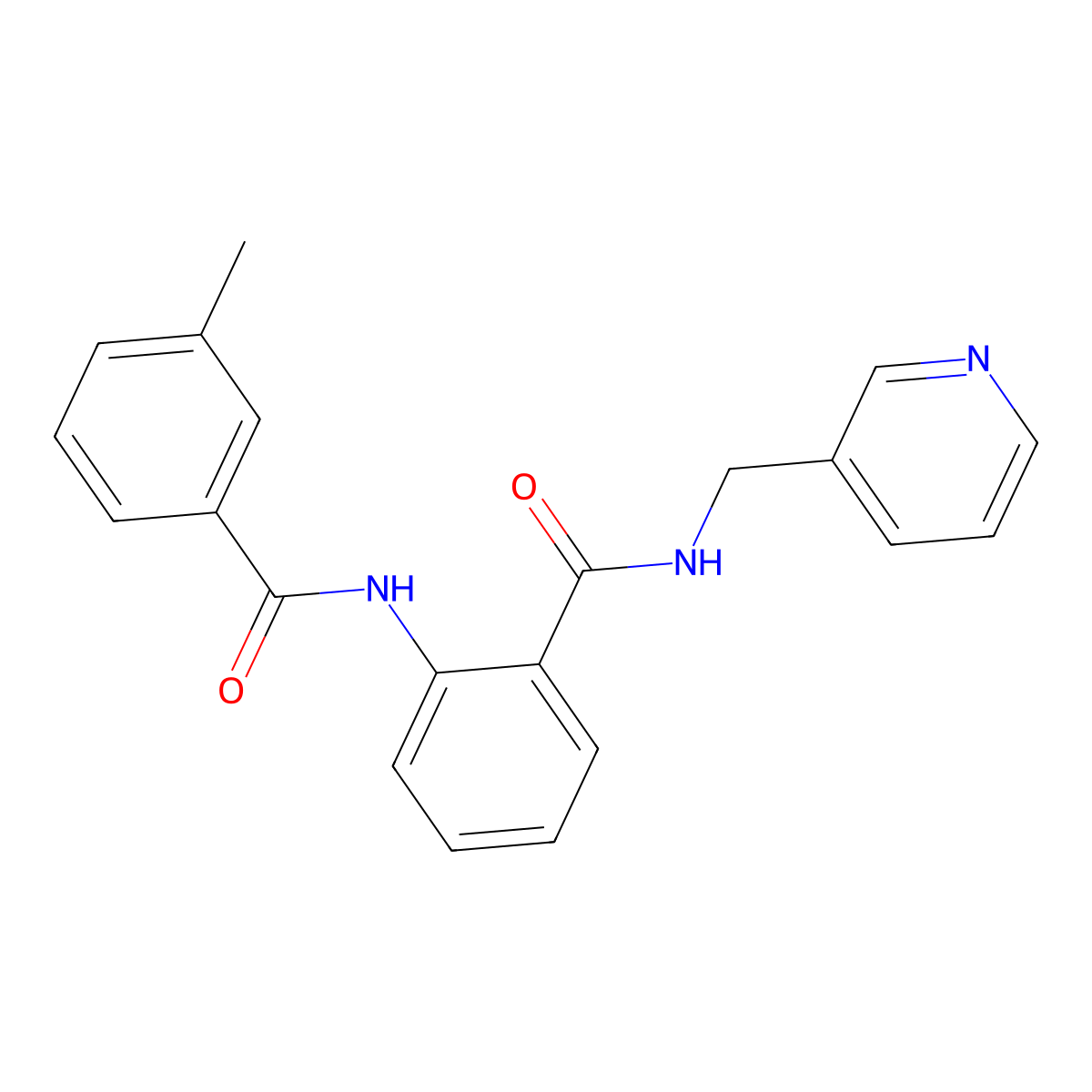 2-[(3-methylbenzoyl)amino]-N-(pyridin-3-ylmethyl)benzamide molecular structure, CAS 847241-37-6