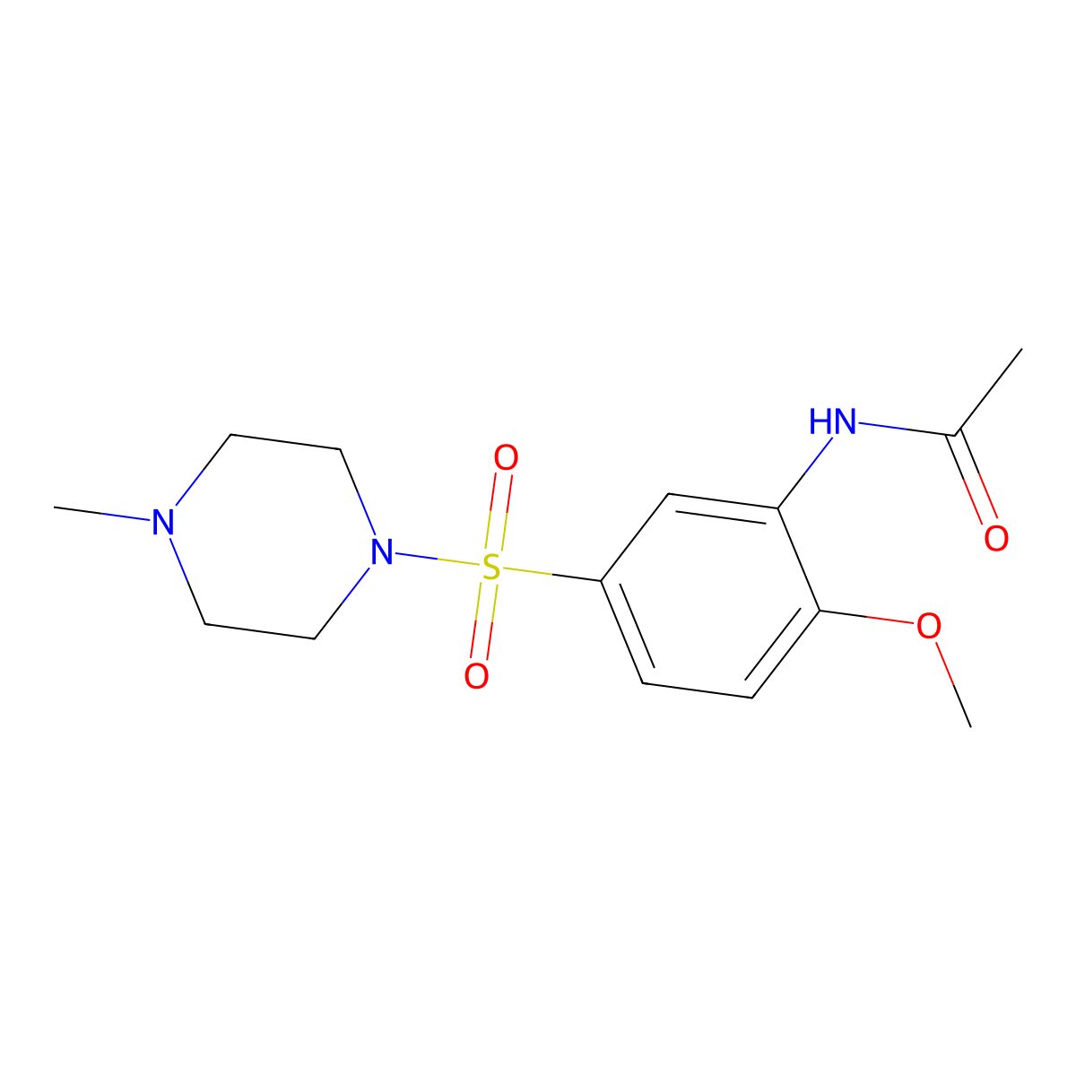 N-[2-methoxy-5-(4-methylpiperazin-1-yl)sulfonylphenyl]acetamide molecular structure, CAS 847241-40-1