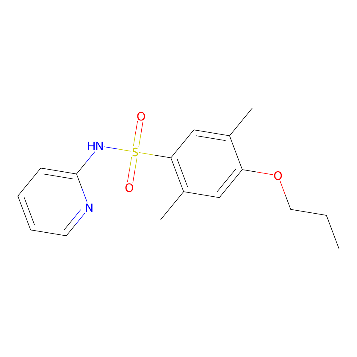 2,5-dimethyl-4-propoxy-N-pyridin-2-ylbenzenesulfonamide molecular structure, CAS 847241-45-6