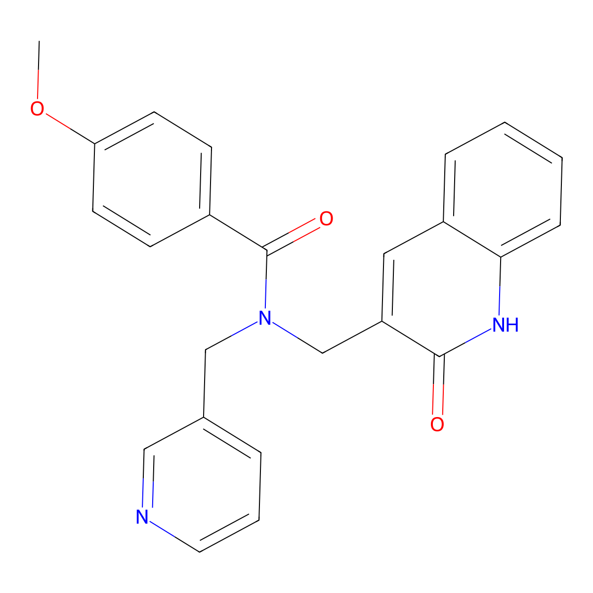 N-((2-hydroxyquinolin-3-yl)methyl)-4-methoxy-N-(pyridin-3-ylmethyl)benzamide molecular structure, CAS 847241-56-9