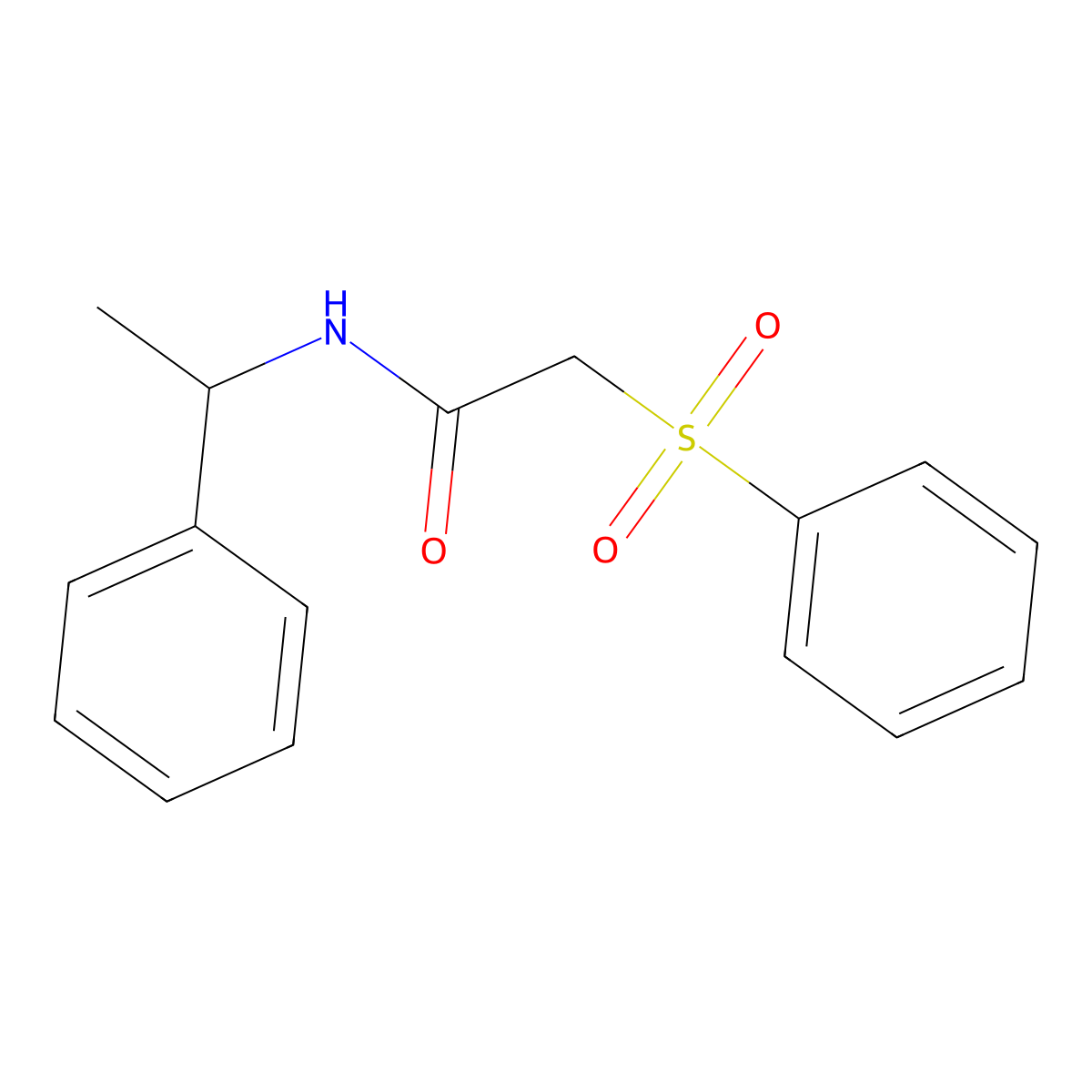2-(benzenesulfonyl)-N-(1-phenylethyl)acetamide molecular structure, CAS 847241-59-2