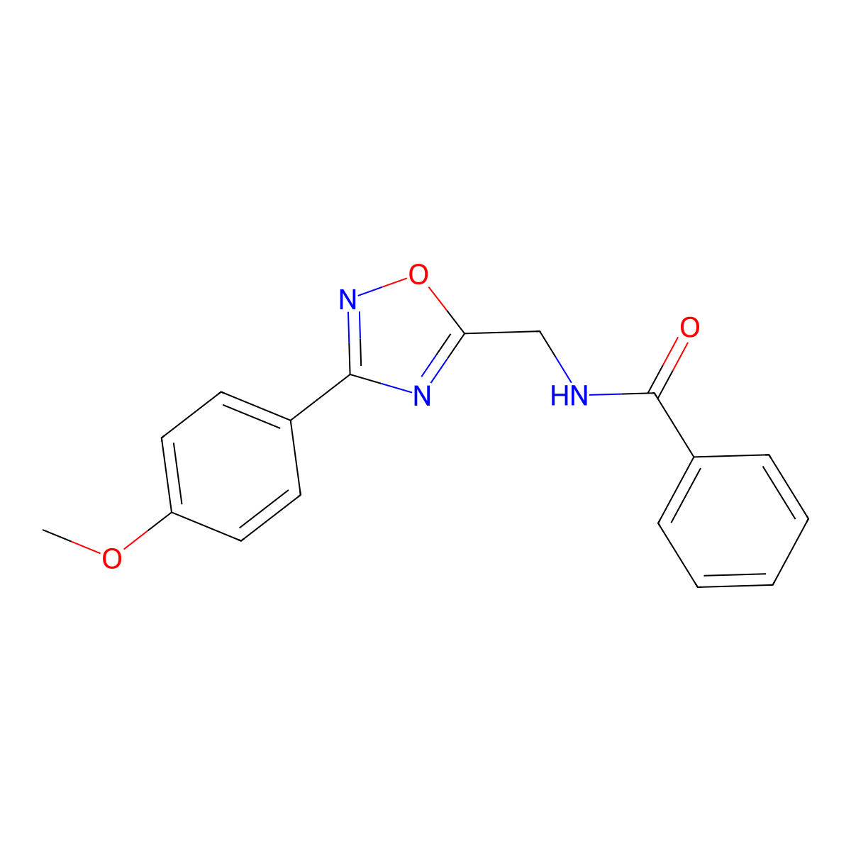 N-[[3-(4-methoxyphenyl)-1,2,4-oxadiazol-5-yl]methyl]benzamide molecular structure, CAS 847241-79-6