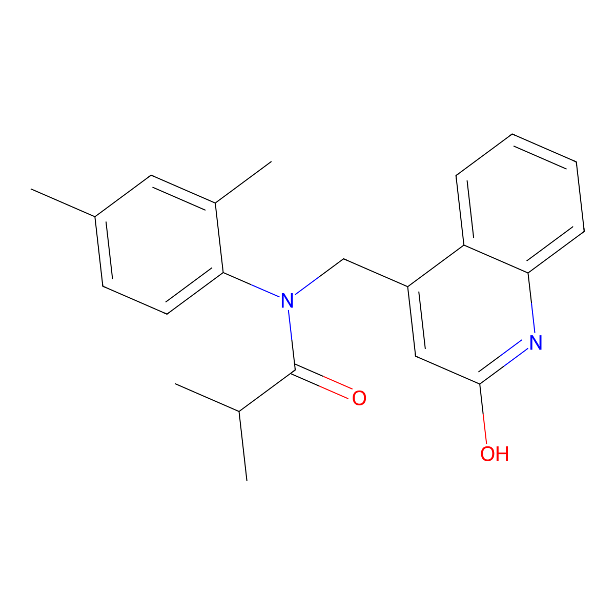 N-(2,4-dimethylphenyl)-2-methyl-N-[(2-oxo-1H-quinolin-4-yl)methyl]propanamide molecular structure, CAS 847243-62-3